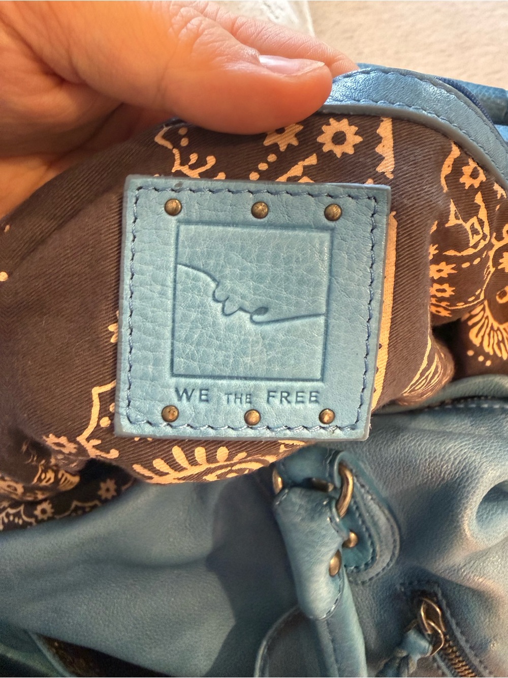 We The Free Emerson Blue Genuine Leather Shoulder & Crossbody - Picture 6 of 14